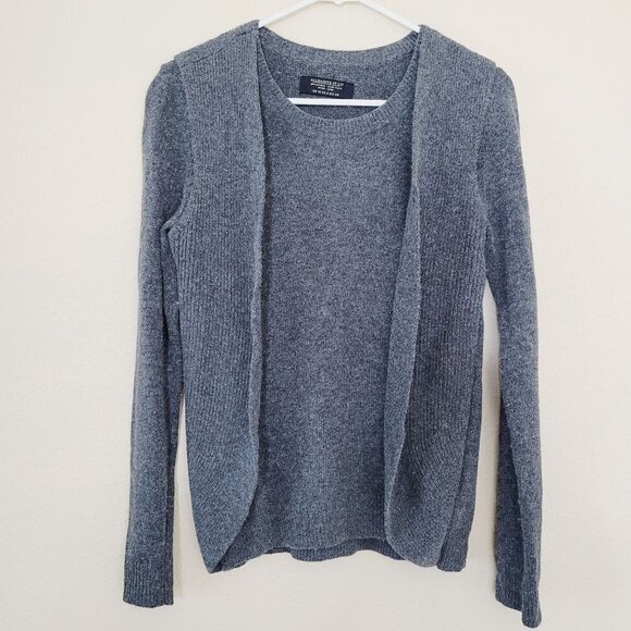 All Saints Womens Layered Sweater Size 6 Agari Jumper Gray Cashmere angora wool - Picture 1 of 6